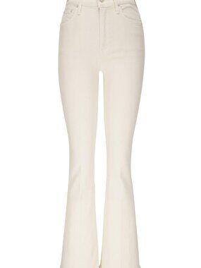 NWOT MOTHER High Waisted Weekender Skimp Off-White Flare Jeans Size 26